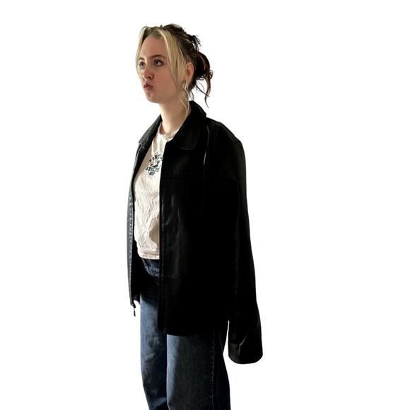 USA Leather Vintage Jacket Mens Size Medium Black - Picture 2 of 11